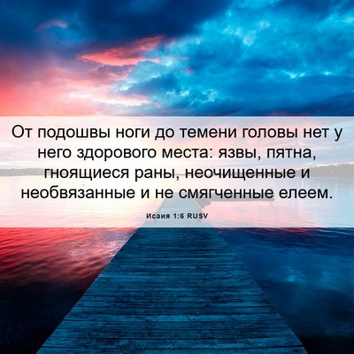 Picture 06 - Исаия 1:6 RUSV - От подошвы ноги до темени - Bible Verse Picture
