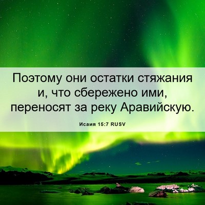 Picture 06 - Исаия 15:7 RUSV - Поэтому они остатки - Bible Verse Picture