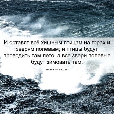 Picture 06 - Исаия 18:6 RUSV - И оставят всё хищным - Bible Verse Picture