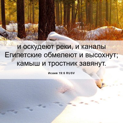 Picture 06 - Исаия 19:6 RUSV - и оскудеют реки, и каналы - Bible Verse Picture