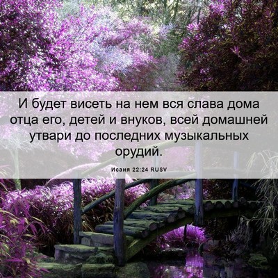 Picture 06 - Исаия 22:24 RUSV - И будет висеть на нем вся - Bible Verse Picture