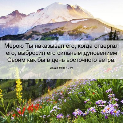 Picture 06 - Исаия 27:8 RUSV - Мерою Ты наказывал его, - Bible Verse Picture