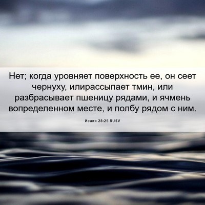 Picture 06 - Исаия 28:25 RUSV - Нет; когда уровняет - Bible Verse Picture