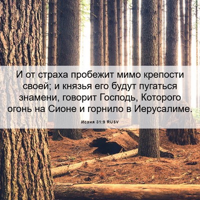Picture 06 - Исаия 31:9 RUSV - И от страха пробежит мимо - Bible Verse Picture
