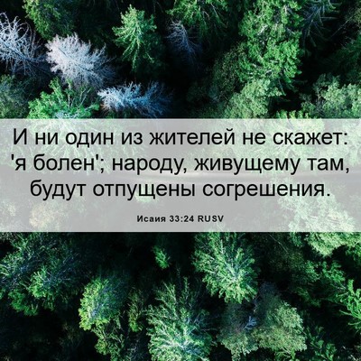 Picture 06 - Исаия 33:24 RUSV - И ни один из жителей не - Bible Verse Picture