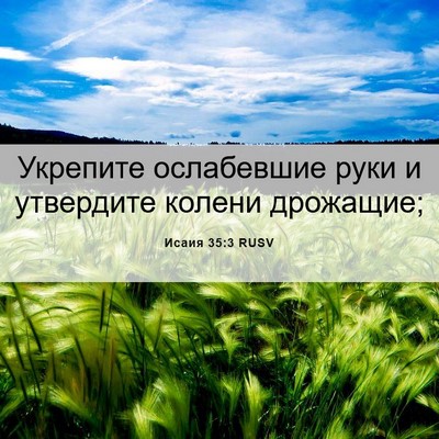 Picture 06 - Исаия 35:3 RUSV - Укрепите ослабевшие руки и - Bible Verse Picture