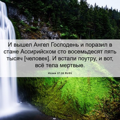 Picture 06 - Исаия 37:36 RUSV - И вышел Ангел Господень и - Bible Verse Picture