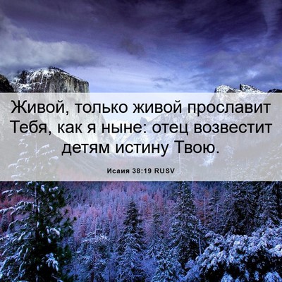 Picture 06 - Исаия 38:19 RUSV - Живой, только живой - Bible Verse Picture