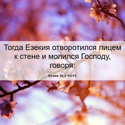 Picture 06 - Исаия 38:2 RUSV - Тогда Езекия отворотился - Bible Verse Picture