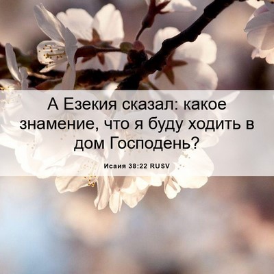 Picture 06 - Исаия 38:22 RUSV - А Езекия сказал: какое - Bible Verse Picture