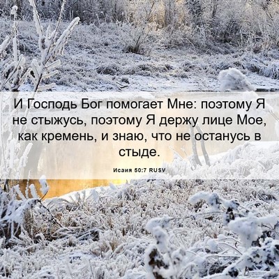 Picture 06 - Исаия 50:7 RUSV - И Господь Бог помогает Мне: - Bible Verse Picture