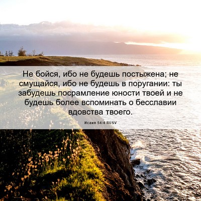 Picture 06 - Исаия 54:4 RUSV - Не бойся, ибо не будешь - Bible Verse Picture