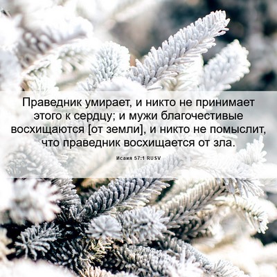 Picture 06 - Исаия 57:1 RUSV - Праведник умирает, и никто - Bible Verse Picture