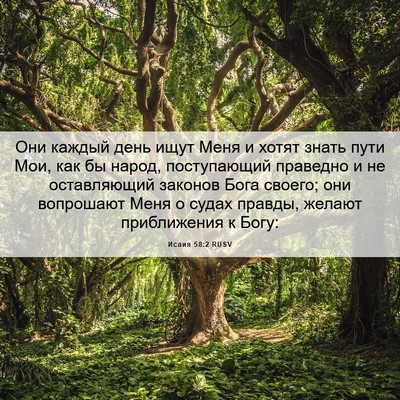 Picture 06 - Исаия 58:2 RUSV - Они каждый день ищут Меня и - Bible Verse Picture