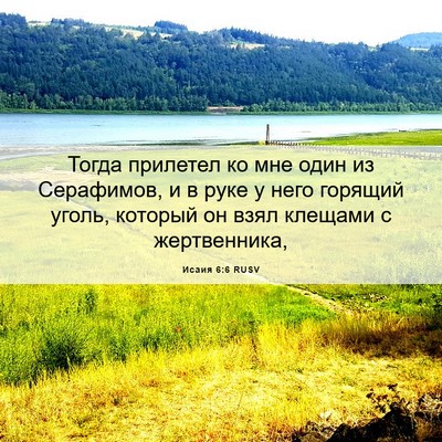 Picture 06 - Исаия 6:6 RUSV - Тогда прилетел ко мне один - Bible Verse Picture