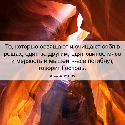 Picture 06 - Исаия 66:17 RUSV - Те, которые освящают и - Bible Verse Picture