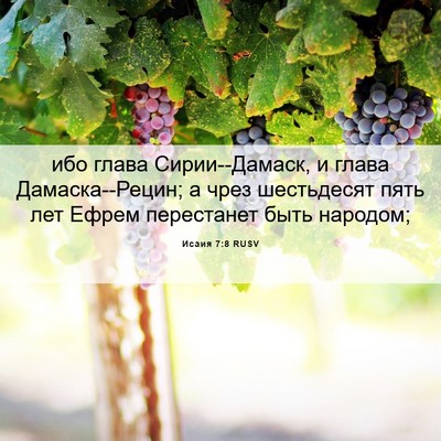 Picture 06 - Исаия 7:8 RUSV - ибо глава Сирии--Дамаск, и - Bible Verse Picture