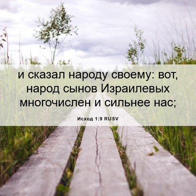 Picture 06 - Исход 1:9 RUSV - и сказал народу своему: - Bible Verse Picture