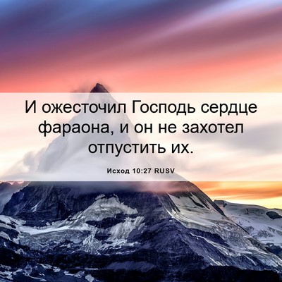 Picture 06 - Исход 10:27 RUSV - И ожесточил Господь сердце - Bible Verse Picture