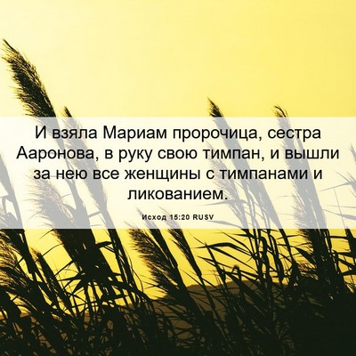 Picture 06 - Исход 15:20 RUSV - И взяла Мариам пророчица, - Bible Verse Picture