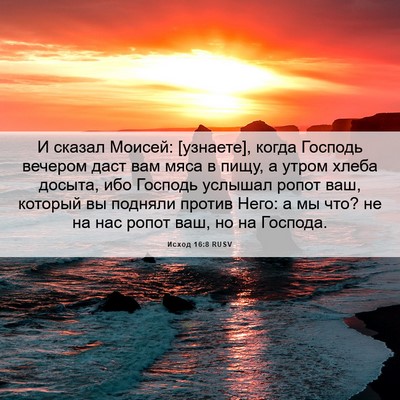 Picture 06 - Исход 16:8 RUSV - И сказал Моисей: [узнаете], - Bible Verse Picture