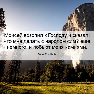 Picture 06 - Исход 17:4 RUSV - Моисей возопил к Господу и - Bible Verse Picture