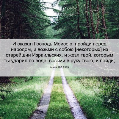 Picture 06 - Исход 17:5 RUSV - И сказал Господь Моисею: - Bible Verse Picture