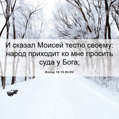 Picture 06 - Исход 18:15 RUSV - И сказал Моисей тестю - Bible Verse Picture
