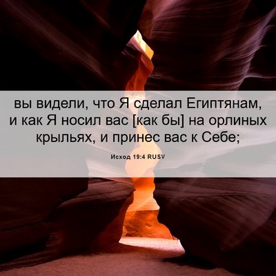Picture 06 - Исход 19:4 RUSV - вы видели, что Я сделал - Bible Verse Picture