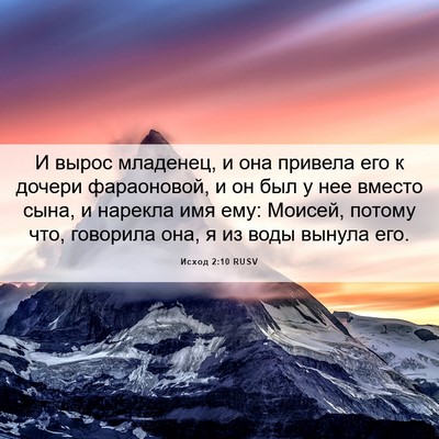 Picture 06 - Исход 2:10 RUSV - И вырос младенец, и она - Bible Verse Picture