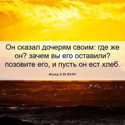 Picture 06 - Исход 2:20 RUSV - Он сказал дочерям своим: - Bible Verse Picture