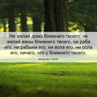 Picture 06 - Исход 20:17 RUSV - Не желай дома ближнего - Bible Verse Picture