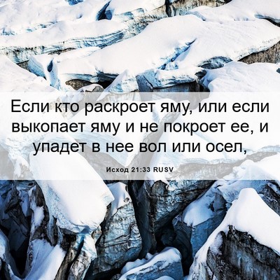 Picture 06 - Исход 21:33 RUSV - Если кто раскроет яму, или - Bible Verse Picture