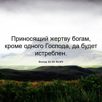 Picture 06 - Исход 22:20 RUSV - Приносящий жертву богам, - Bible Verse Picture