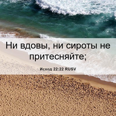 Picture 06 - Исход 22:22 RUSV - Ни вдовы, ни сироты не - Bible Verse Picture