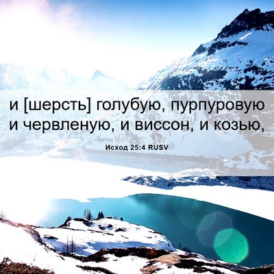 Picture 06 - Исход 25:4 RUSV - и [шерсть] голубую, - Bible Verse Picture