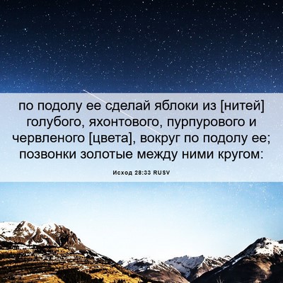 Picture 06 - Исход 28:33 RUSV - по подолу ее сделай яблоки - Bible Verse Picture