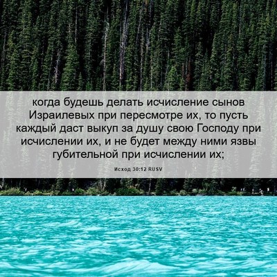 Picture 06 - Исход 30:12 RUSV - когда будешь делать - Bible Verse Picture