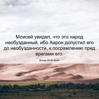 Picture 06 - Исход 32:25 RUSV - Моисей увидел, что это - Bible Verse Picture