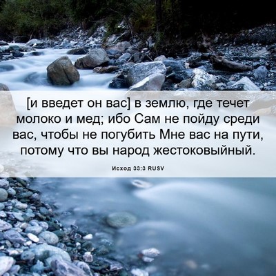 Picture 06 - Исход 33:3 RUSV - [и введет он вас] в землю, - Bible Verse Picture