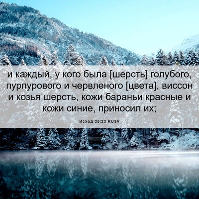 Picture 06 - Исход 35:23 RUSV - и каждый, у кого была - Bible Verse Picture