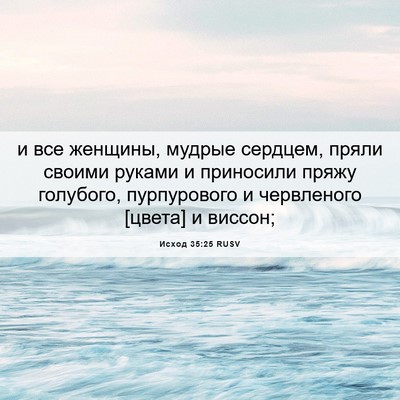 Picture 06 - Исход 35:25 RUSV - и все женщины, мудрые - Bible Verse Picture
