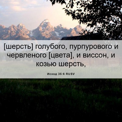 Picture 06 - Исход 35:6 RUSV - [шерсть] голубого, - Bible Verse Picture