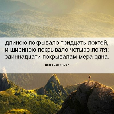 Picture 06 - Исход 36:15 RUSV - длиною покрывало тридцать - Bible Verse Picture