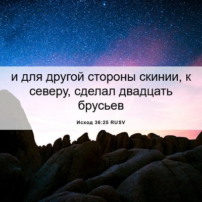 Picture 06 - Исход 36:25 RUSV - и для другой стороны - Bible Verse Picture