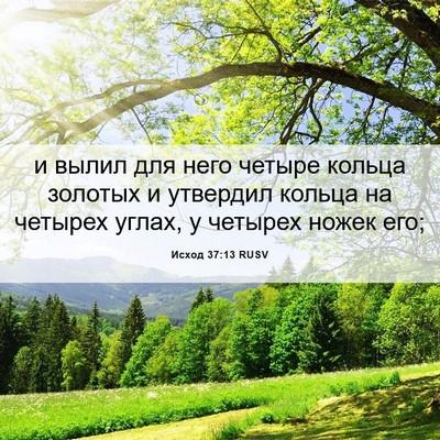 Picture 06 - Исход 37:13 RUSV - и вылил для него четыре - Bible Verse Picture