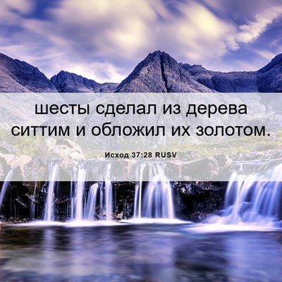 Picture 06 - Исход 37:28 RUSV - шесты сделал из дерева - Bible Verse Picture