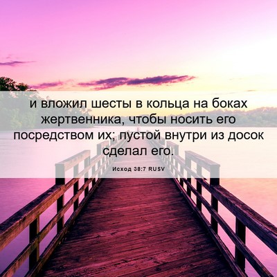 Picture 06 - Исход 38:7 RUSV - и вложил шесты в кольца на - Bible Verse Picture