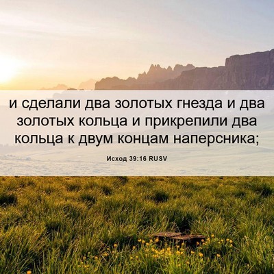 Picture 06 - Исход 39:16 RUSV - и сделали два золотых - Bible Verse Picture