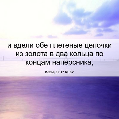 Picture 06 - Исход 39:17 RUSV - и вдели обе плетеные - Bible Verse Picture